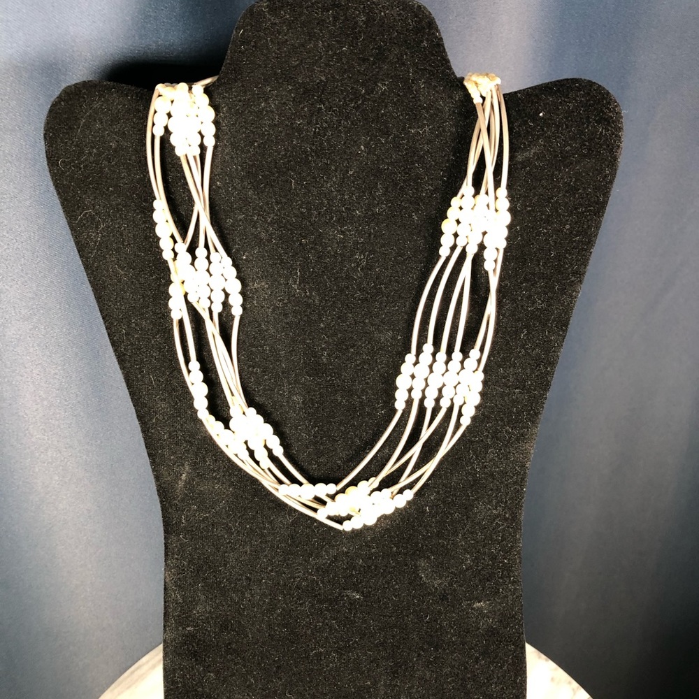 vintage Faux￼ pearl necklace beaded 18 inches long